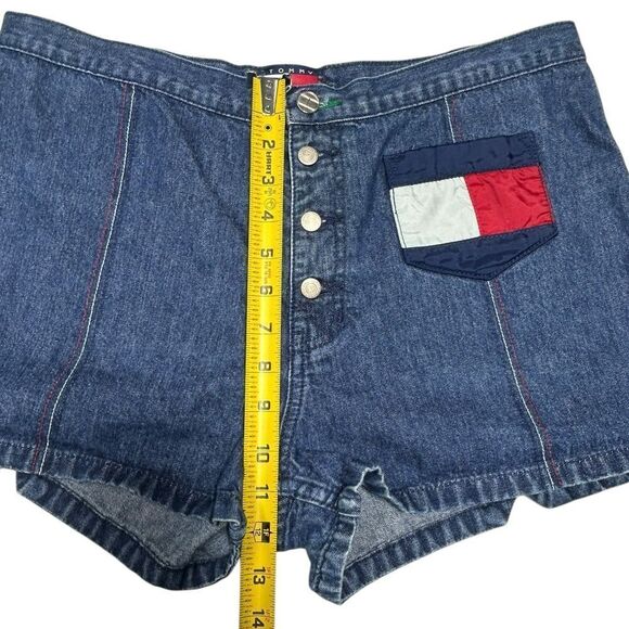 90’s Vintage Tommy Hilfiger Shorts High Rise Denim Shorts High Waisted Blue Jean - Picture 8 of 10
